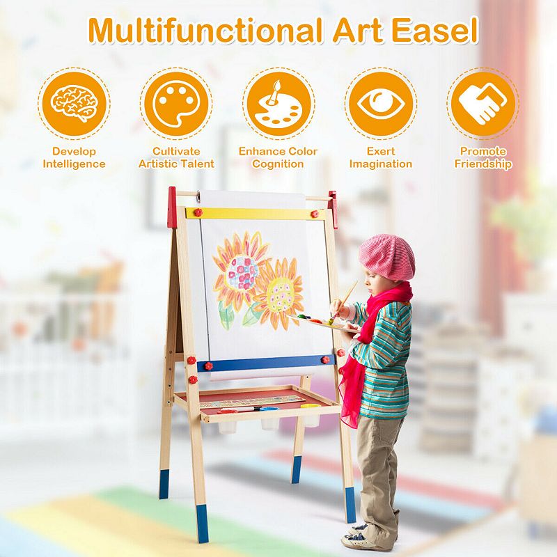 All-in-One Wooden Height Adjustable Kid's Art Easel