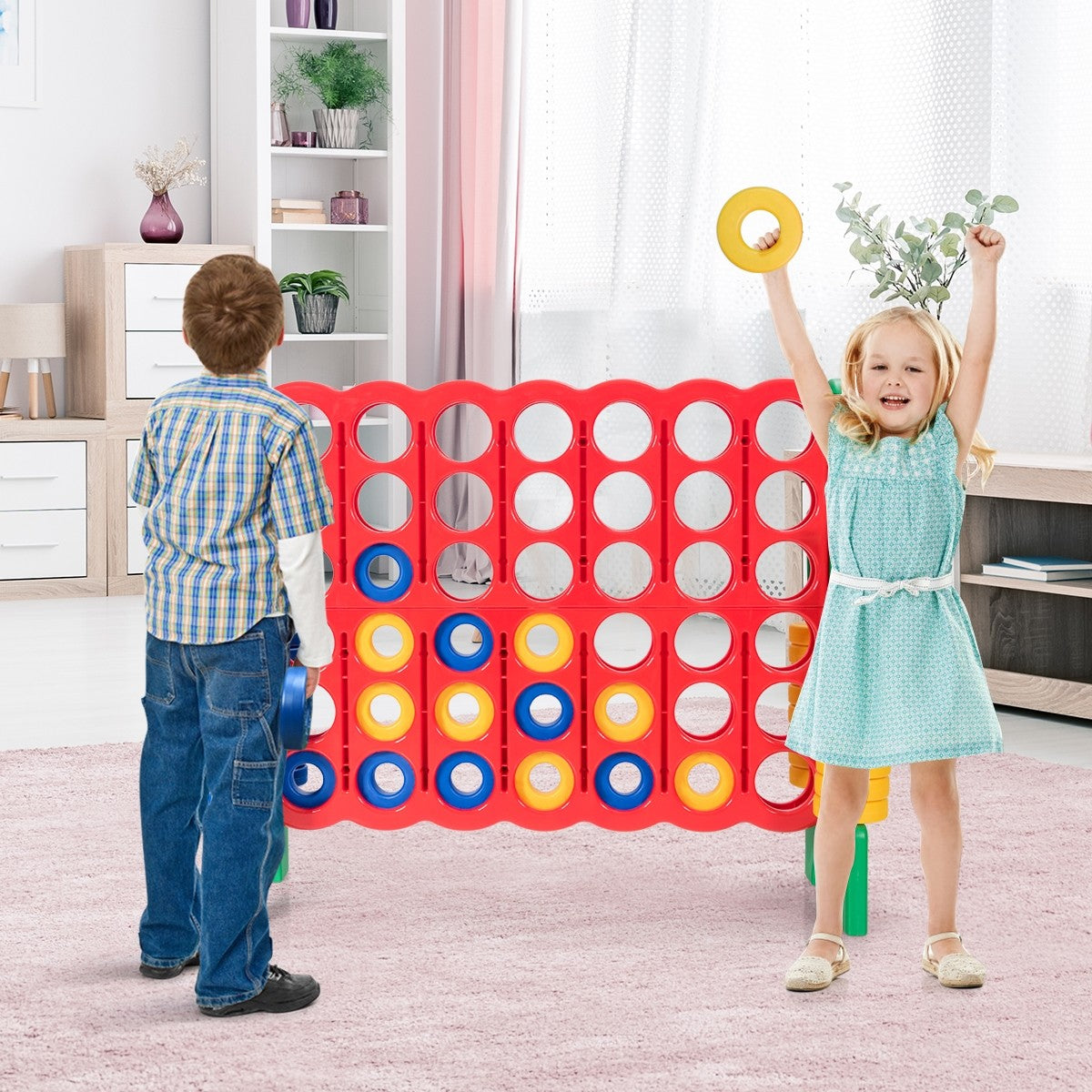 Costzon Giant 4-In-A-Row, Jumbo 4-to-Score Giant Games for Kids & Adults