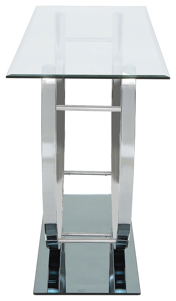 Danville U shaped Sofa Table Chrome   Modern   Console Tables   by Modon  Houzz