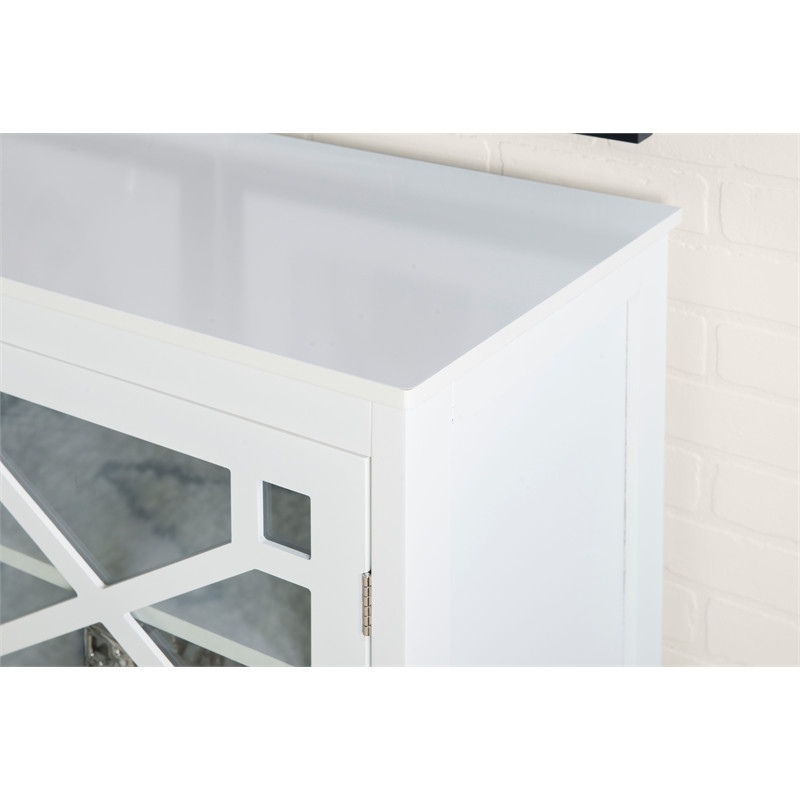 Linon Betty Large Wood Cabinet with 2 Glass Paneled Doors and 3 Shelves in White   Transitional   Accent Chests And Cabinets   by Homesquare  Houzz