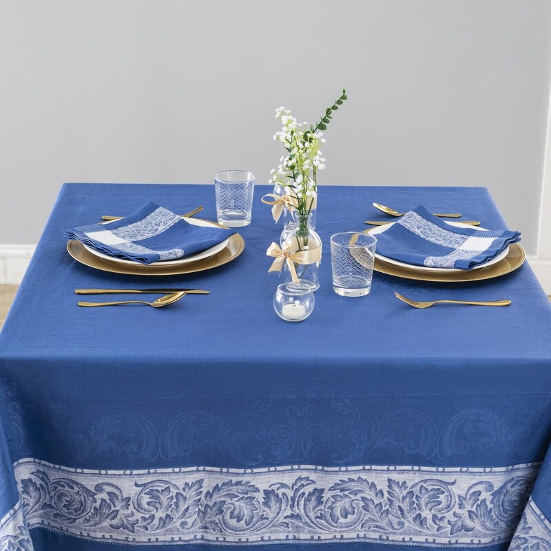 French Home Linen Set of 6 Paris Napkins   French Blue