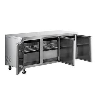 Cooler Depot 15.5 cu.ft AutoCycle Defrost Upright Comercial 3 door Undercounter Freezer Table in Stainless DXXTUC72F