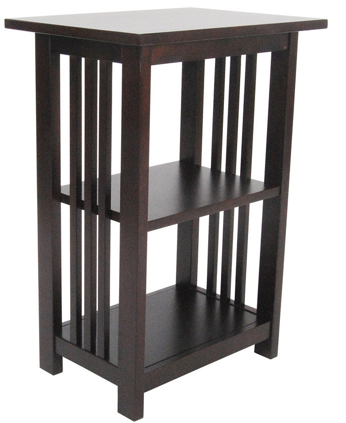 Alaterre Furniture Mission 2 Shelf End Table Espresso