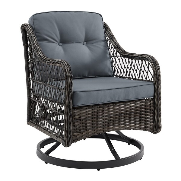 Corvus Vasconia Resin Wicker Outdoor Swivel Lounge Chair