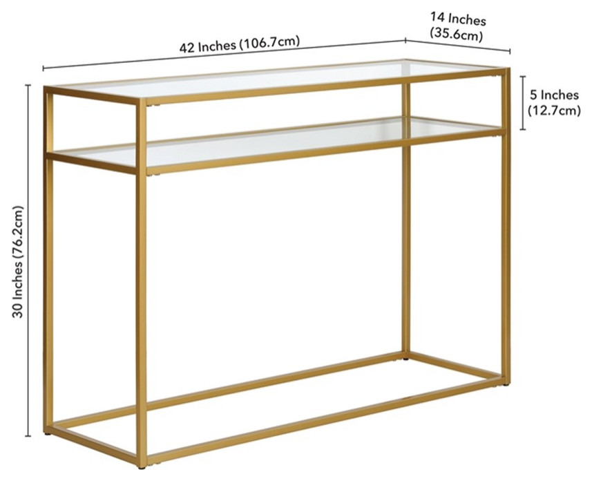 Henn ampHart 42 quotGold Console Table   Contemporary   Console Tables   by Homesquare  Houzz