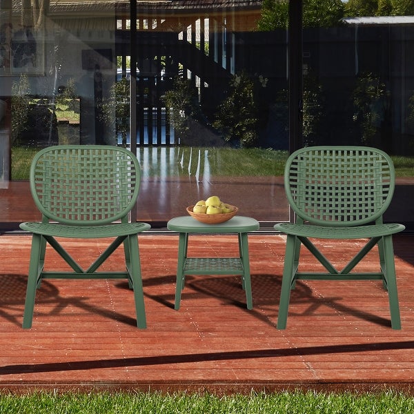 3 Pieces Patio Table Chair Set - Overstock - 37211487