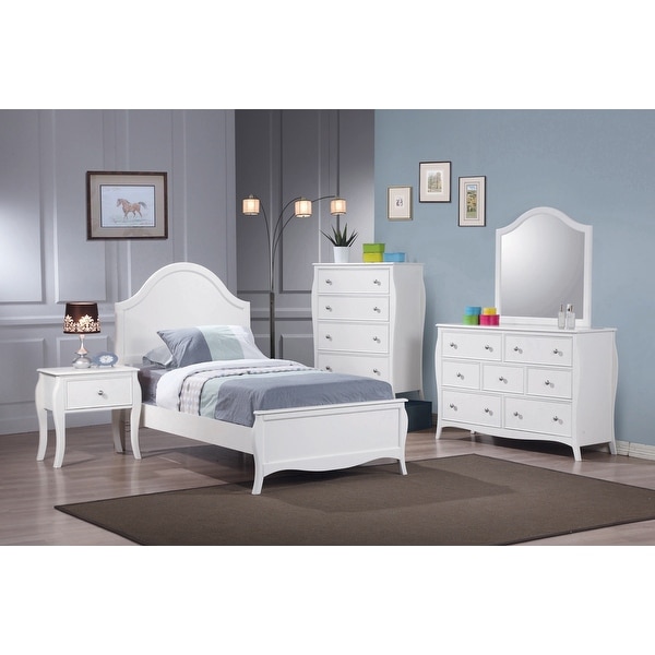 Chloe White 3-piece Bedroom Set with Dresser - - 34935865