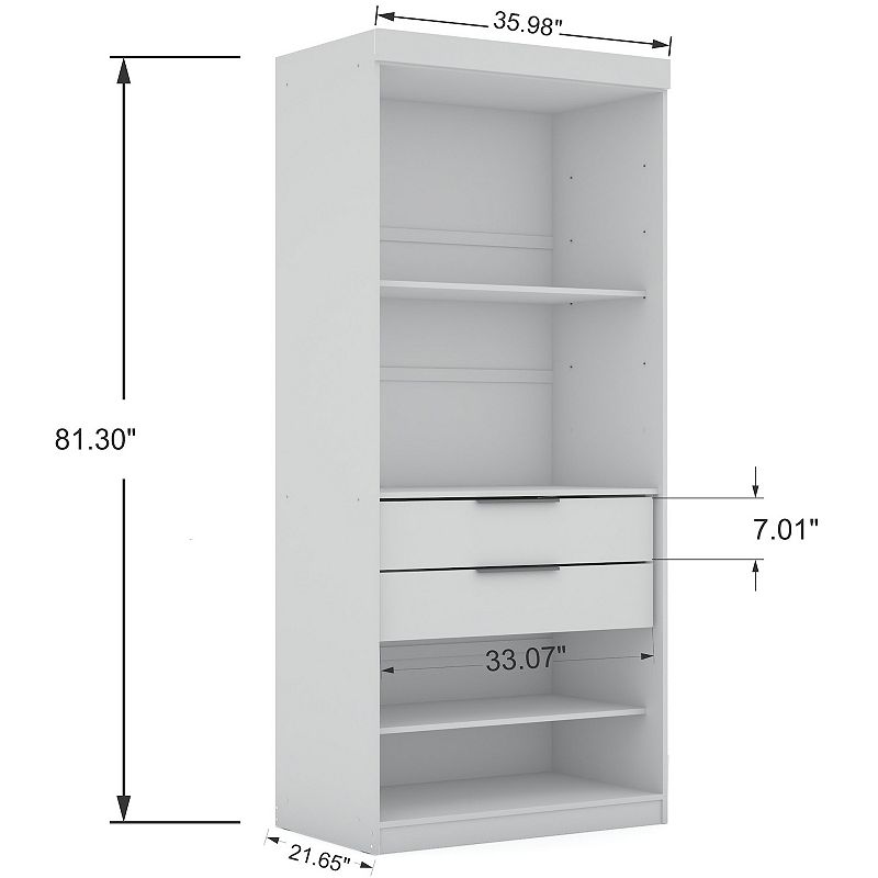 MANHATTAN COMFORT Mulberry Open Sectional Closet