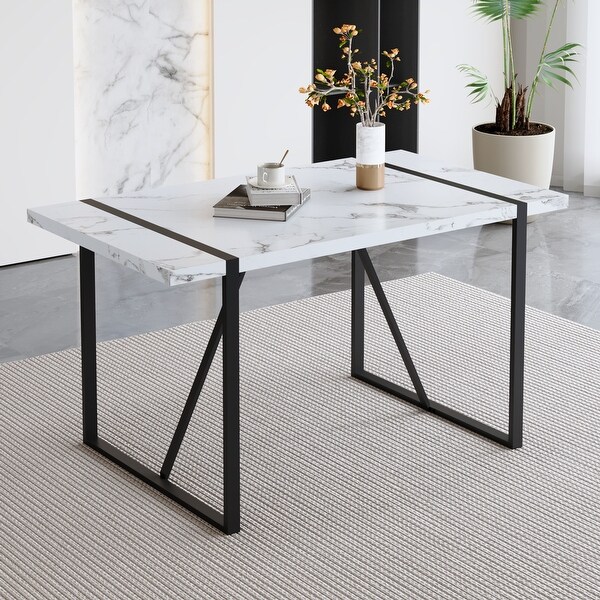 Industrial Rectangular MDF Dining Table for Desks，Kitchens，Patios，Dining rooms