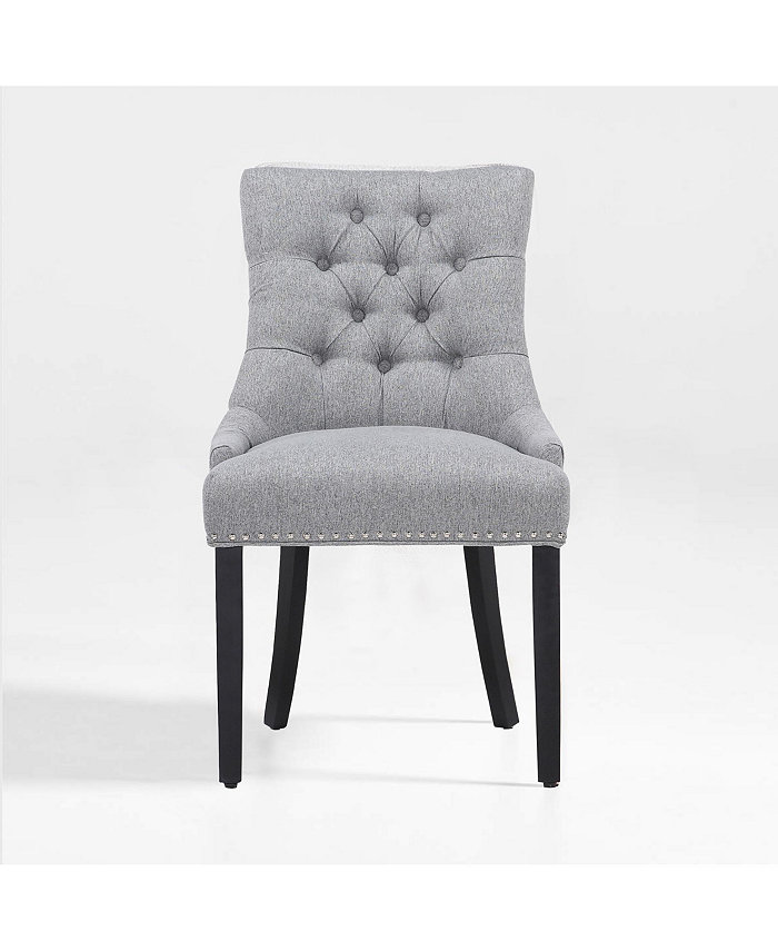 WestinTrends Upholstered Wingback Button Tufted Dining Chair