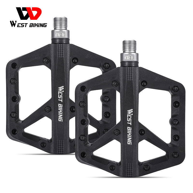 WEST BIKING Fiber Glass Reinforced Mountain Bike Pedal Rainproof Dustproof Six Colors Bicycle Pedal Widen Firm Cycling Pedal