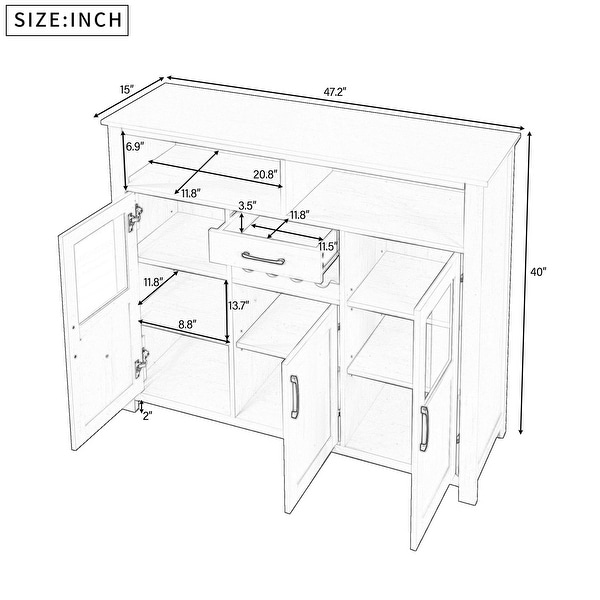 Sideboard Buffet Cabinet with Wine Rack and Drawer