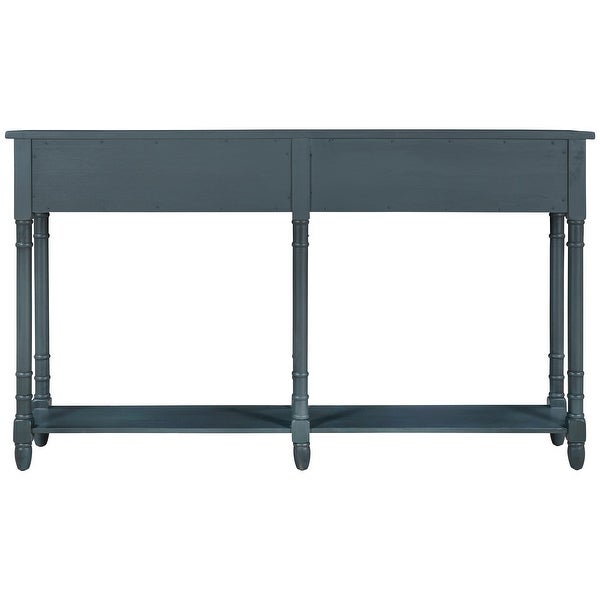 Console Table Sofa Table with Two Storage Drawers and Bottom Shelf for Living Room， Entryway