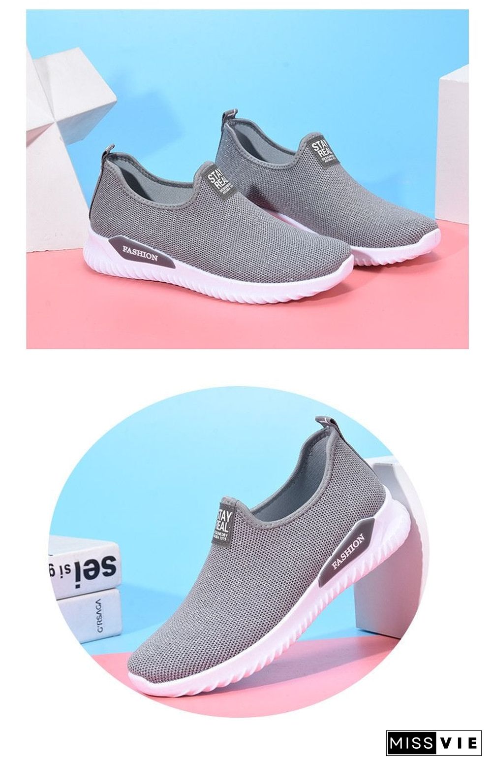 Women Sneakers Fashion Sock Shoes Female Vulcanized Shoes Casual Slip On Flats