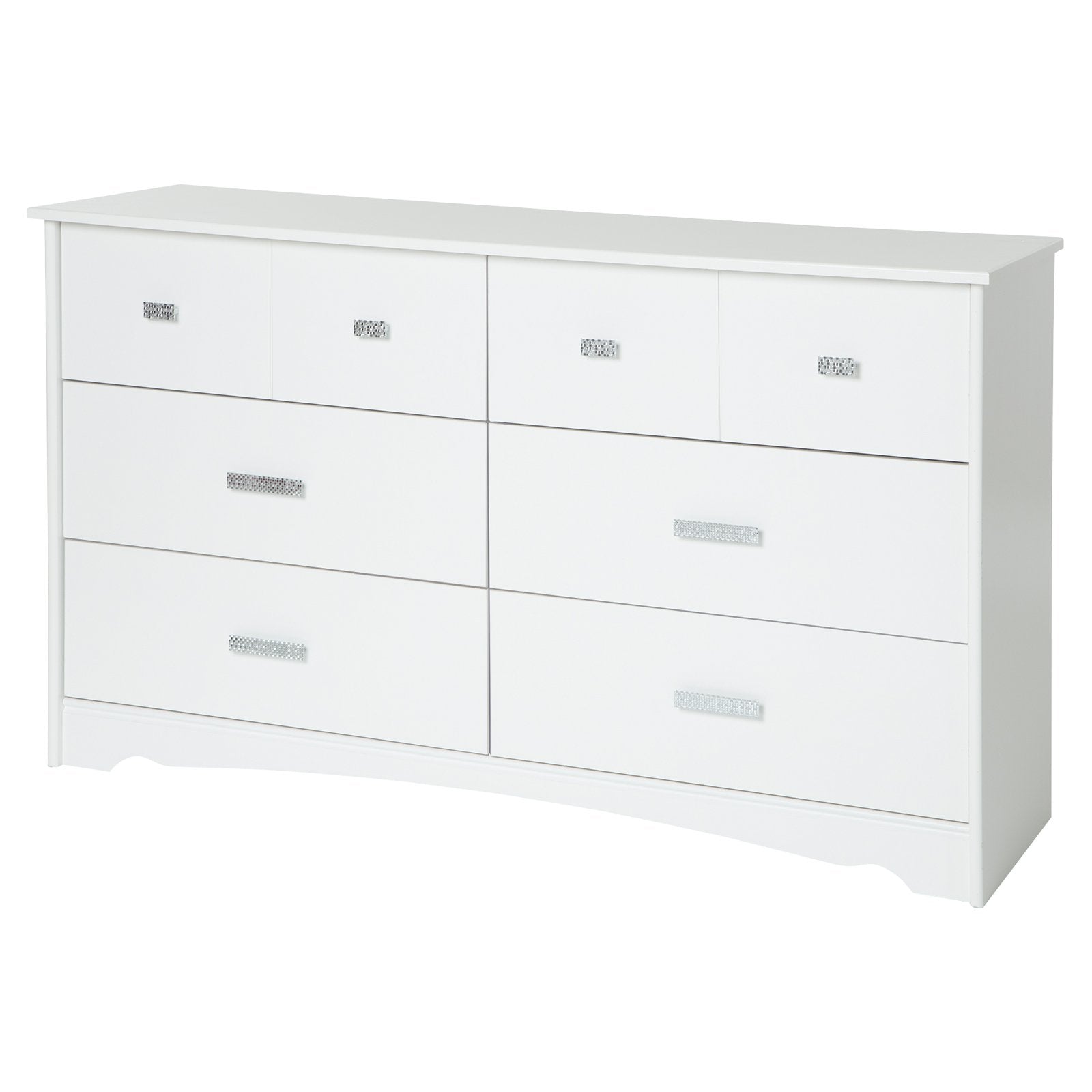 South Shore Tiara 6-Drawer Double Dresser, White