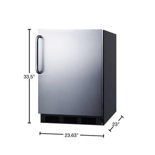 Summit Appliance 5.1 cu. ft. Mini Refrigerator with Freezer in Stainless Steel CT663BKBISSTB