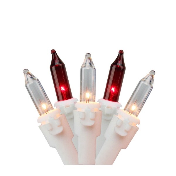 50 Red and Clear Mini Icicle Christmas Lights