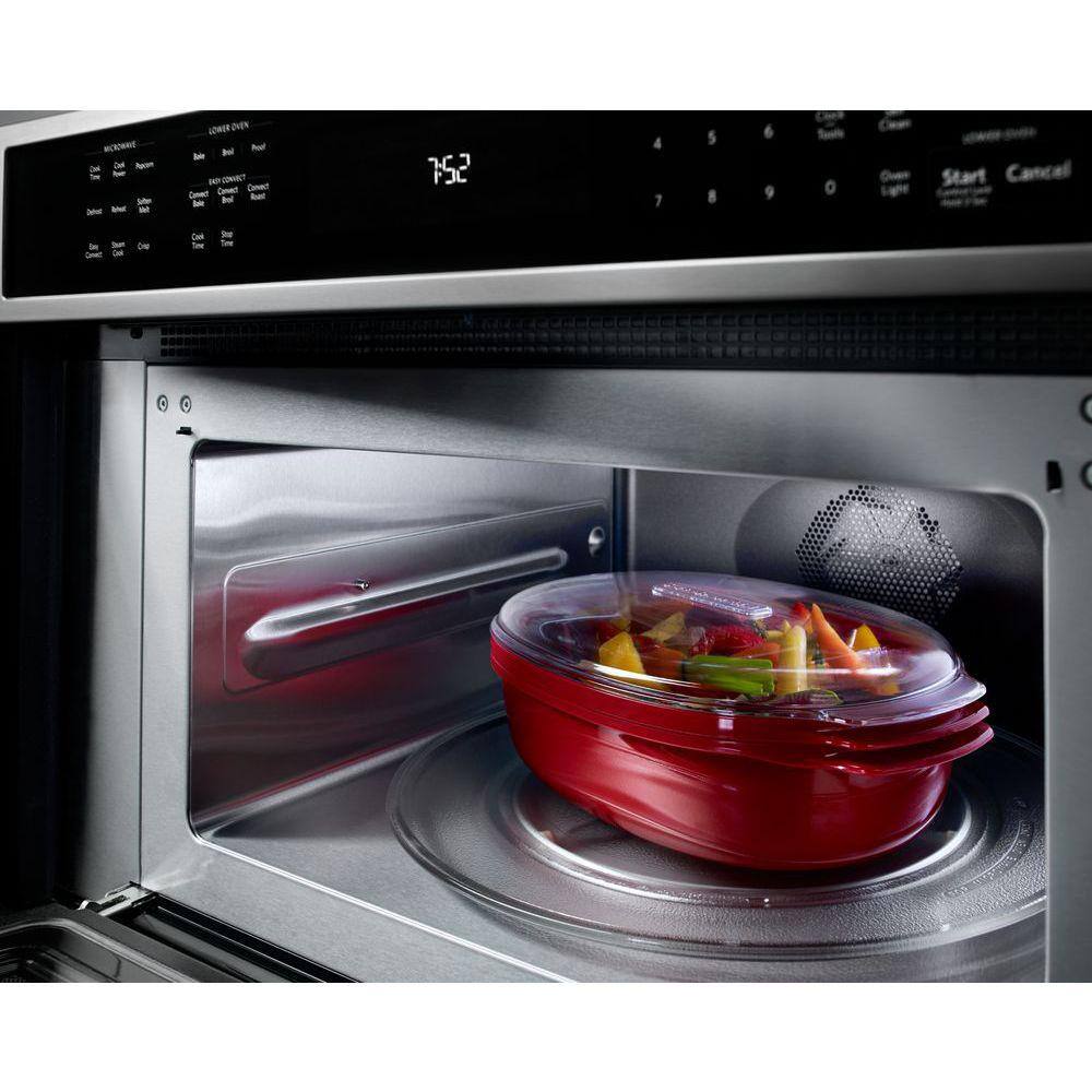 KitchenAid 30 in. Electric Even-Heat True Convection Wall Oven with Built-In Microwave in Stainless Steel KOCE500ESS