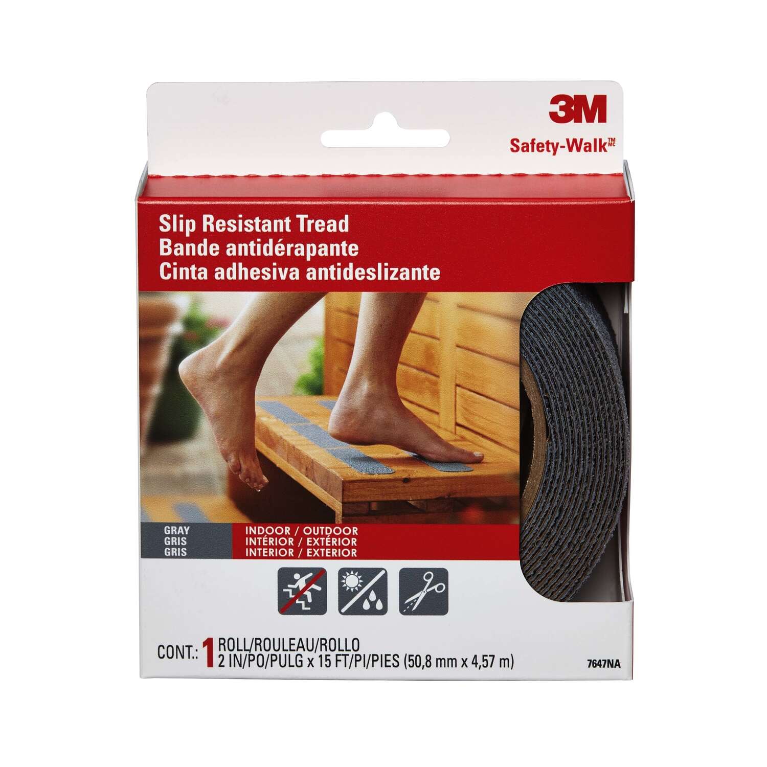 3M Safety-Walk Gray Anti-Slip Tape 2 in. W X 180 in. L 1 pk