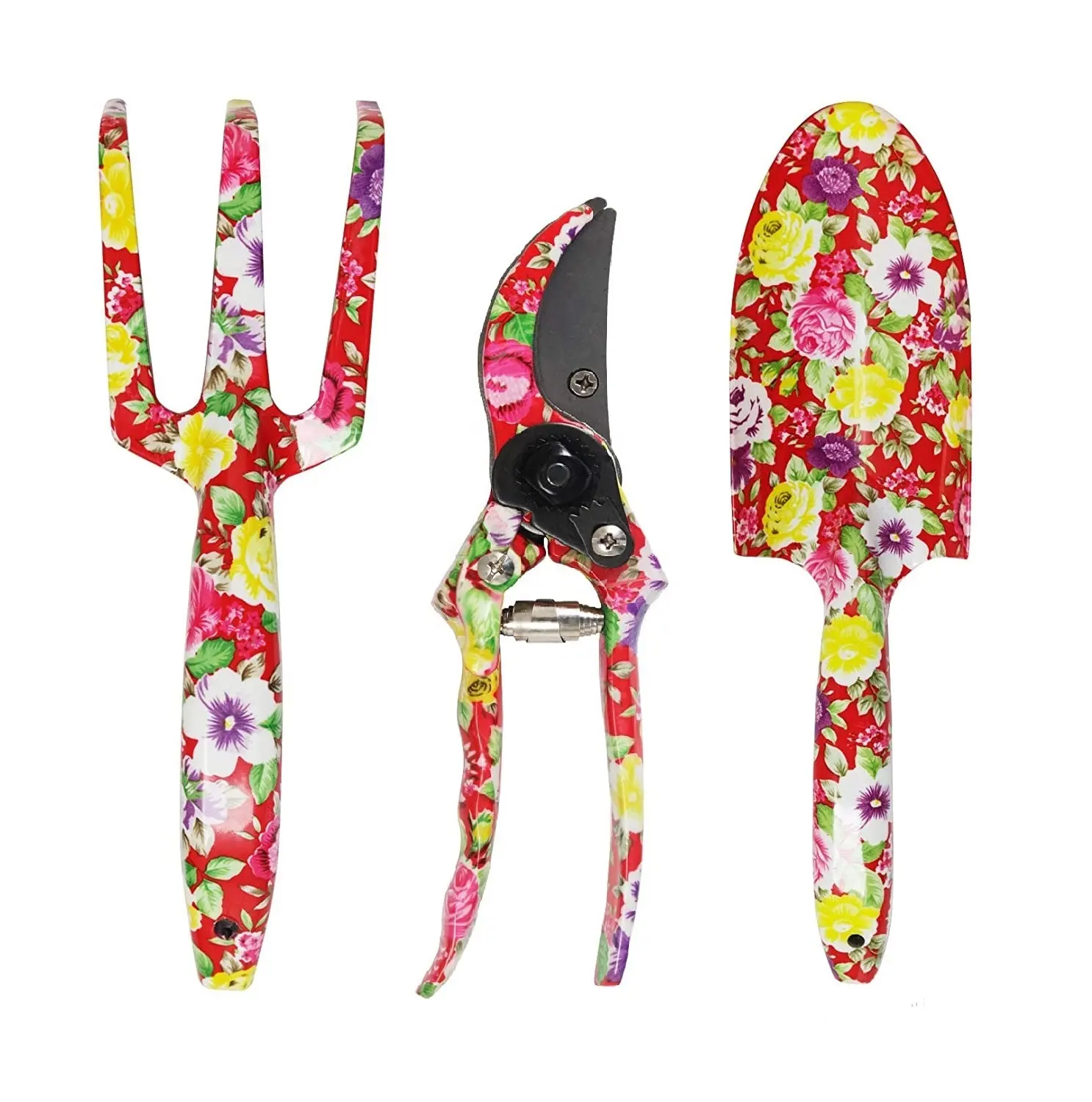 Hot Sell Customized Garden Tools Set of Hand Trowel Rake and Pruning Shears with Gift Box Package