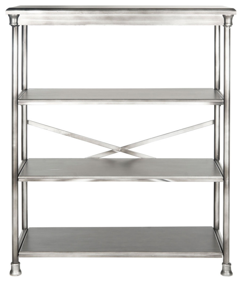 Suzette Large Bookcase  Dark Silver   Transitional   Bookcases   by Rustic Home Furniture Deco  Houzz