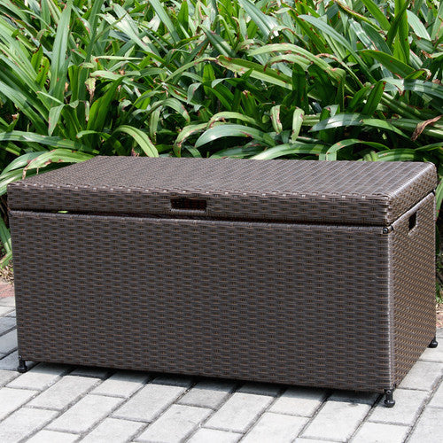 Jeco Inc. Outdoor 70 Gallon Wicker Deck Storage Box