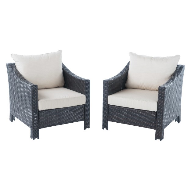 Antibes Set Of 2 Wicker Club Chair With Cushions Christopher Knight Home