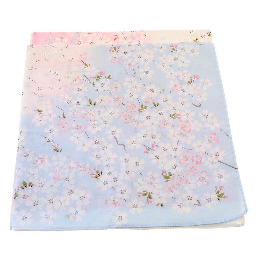 2pcs/set Ladies Women Vintage Cotton Quadrate Hankies Floral Handkerchief