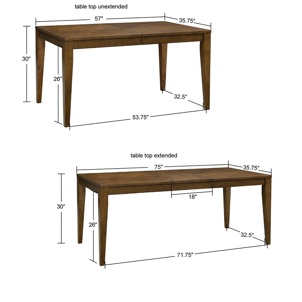 INK+IVY Cove Pecan Rectangle Extension Dining Table