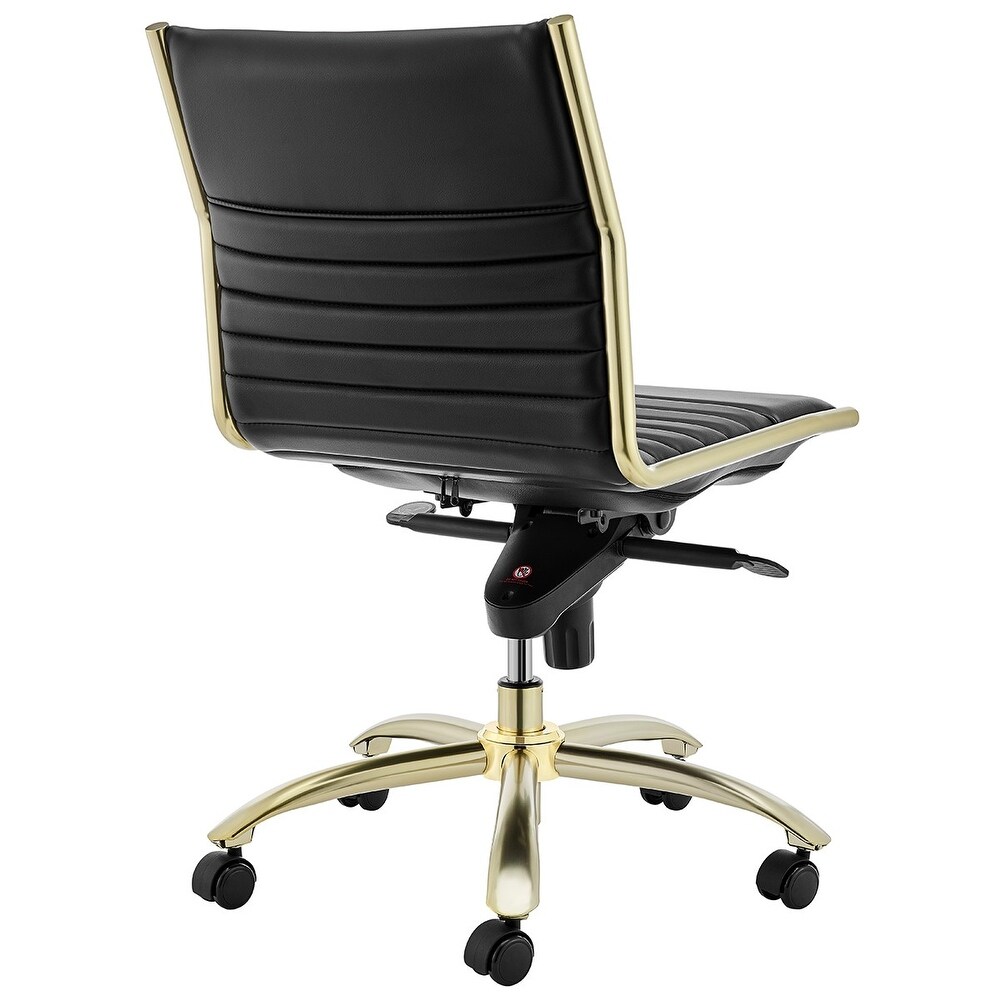 Executive Black and Gold Low Back No Arm Office Chair   26.38\