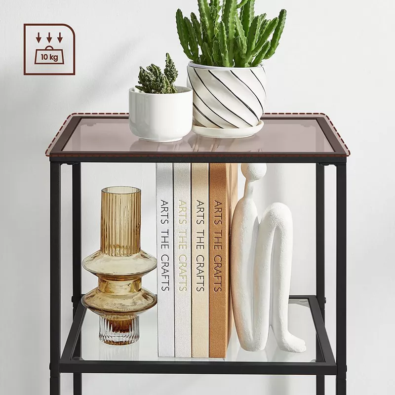 BreeBe 4-Tier Tempered Glass Bookcase