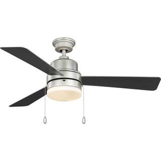 Progress Lighting Trevina V 52 in. LED Indoor Painted Nickel ENERGY STAR Modern Ceiling Fan with Light Kit and White Opal Shade P250076-152-WB