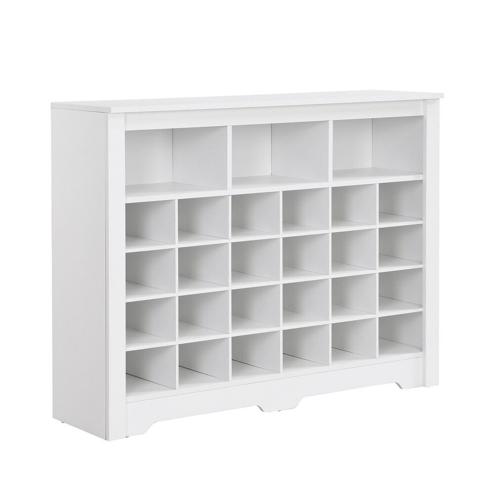 24 Shoe Cubby Cabinet with Curved Base