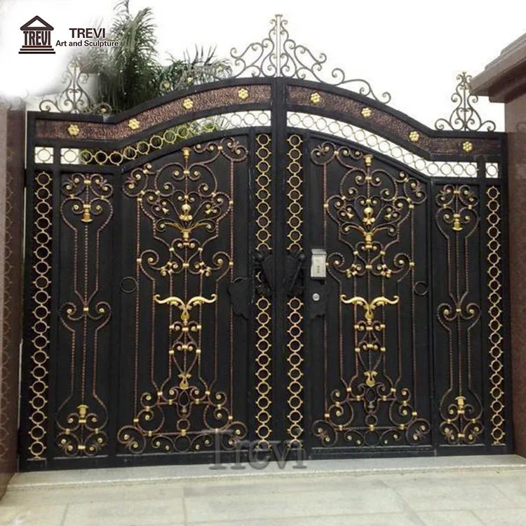 Custom Luxury Wrought Iron Grill Main Gate Design Garden Metal Door for Sale Suppliers