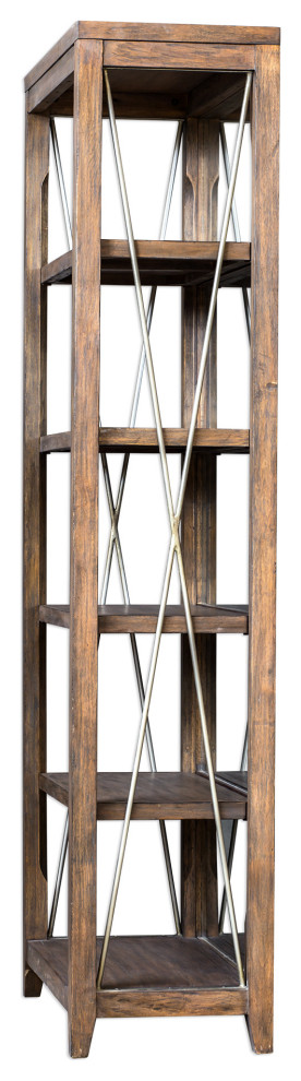 Uttermost Delancey Weathered Oak Etagere   Modern   Bookcases   by Zin Home  Houzz