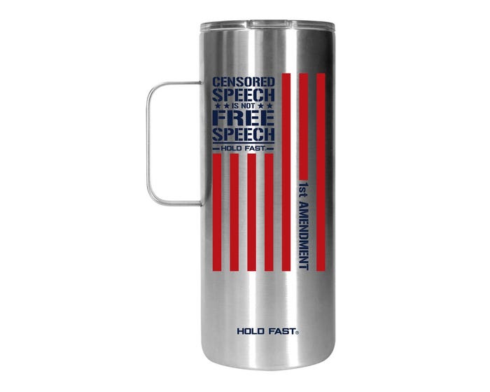 Kerusso® Dual Wall / Stainless Steel Mug - Censored Speech， 22 oz. - MUGS267