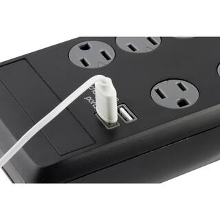 GE 6 ft. 10-Outlet and 2-USB Port 2.1 Amp 3000 Joules Surge Protector 13476