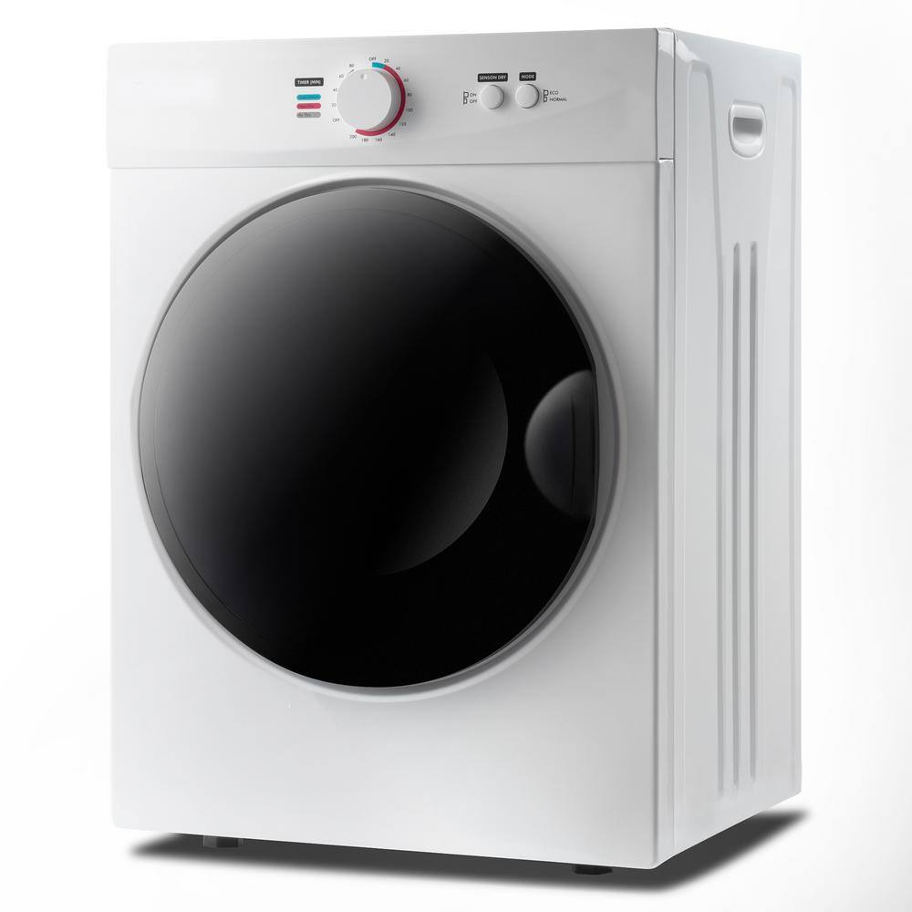 HwoamneT 1.41 cu. ft. Vented Electric Dryer in White with Easy Knob Control for 5 Modes BLW#HGJ002