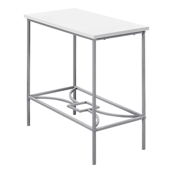 Accent Table， Side， End， Narrow， Small， 2 Tier， Living Room， Bedroom， Metal， Laminate， Contemporary， Modern