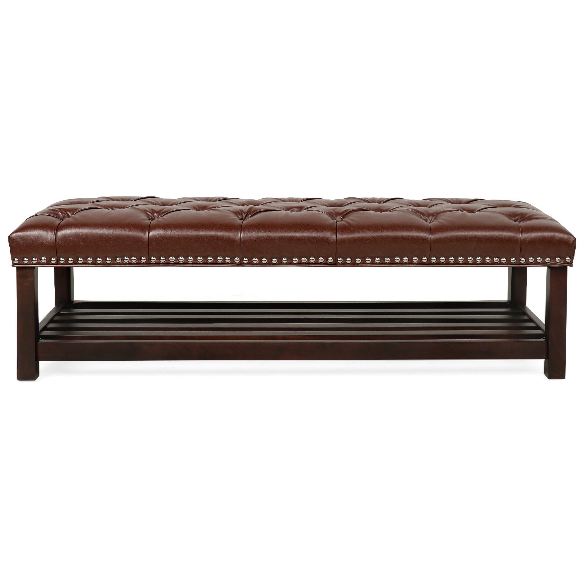 LANTRO JS Wooden Base Upholstered Bench for Bedroom for Entryway