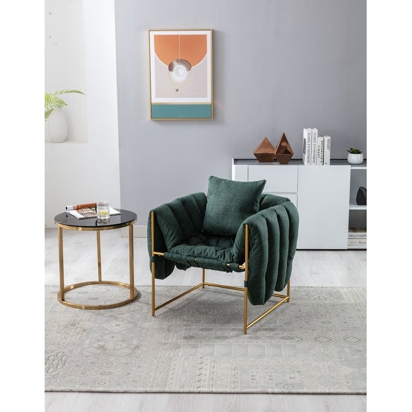 Linen Upholstered Armchair With a Pillow