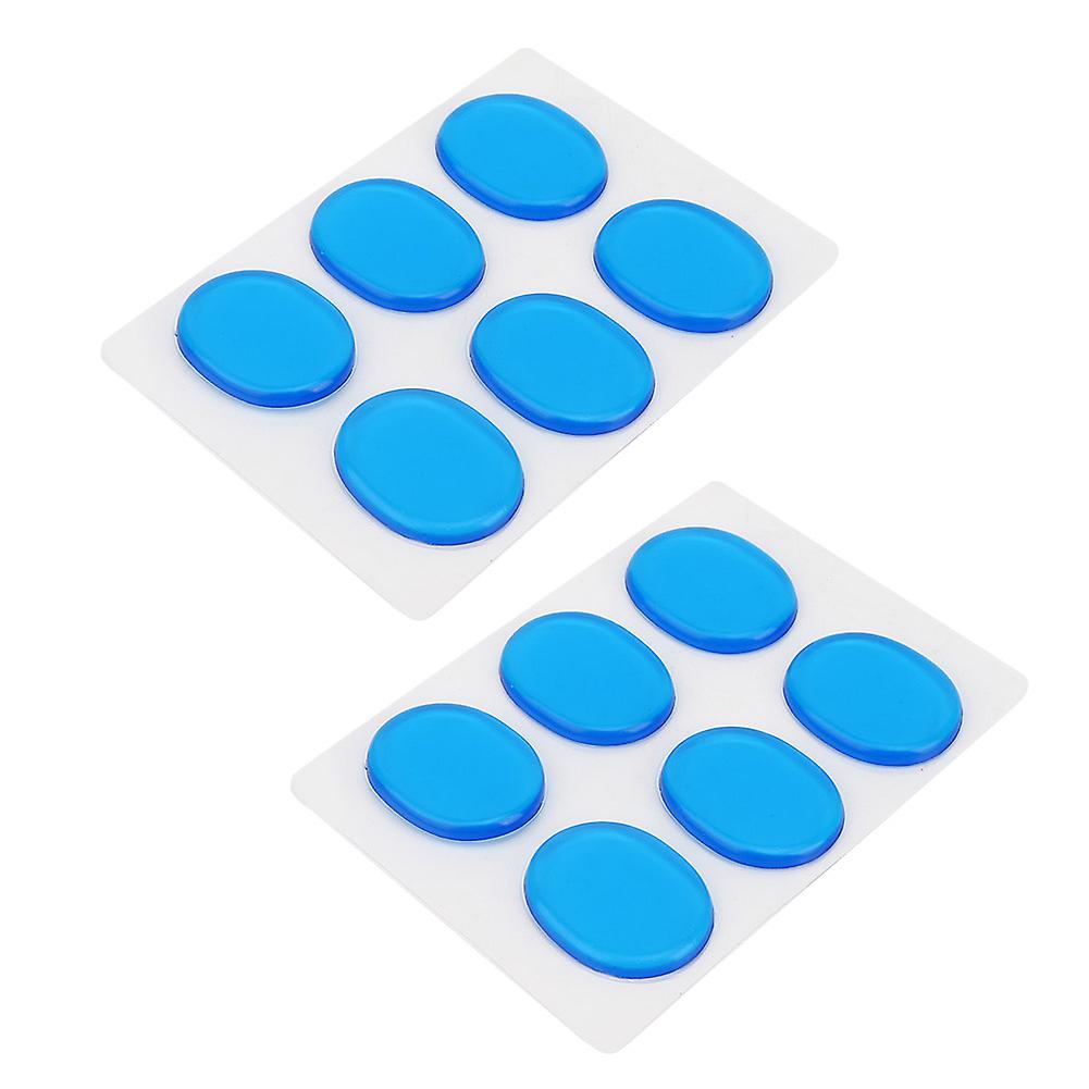 12pcs Drum Damper Silencer Percussion Instrument Accessories Silicone Self-adhesive Blue