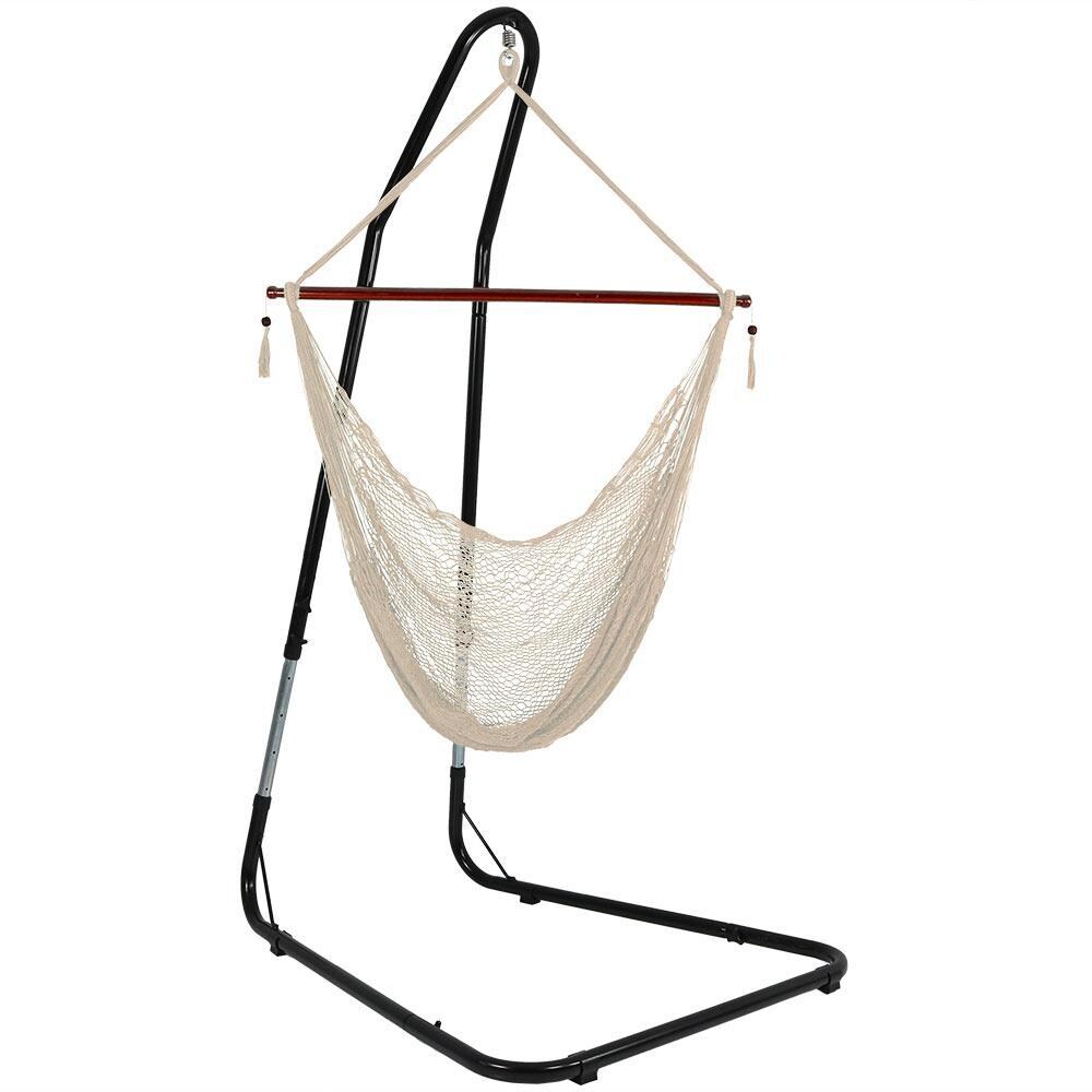 Ultimate Patio Extra Large Hanging Cabo Hammock Chair w/ Adjustable Chair Stand