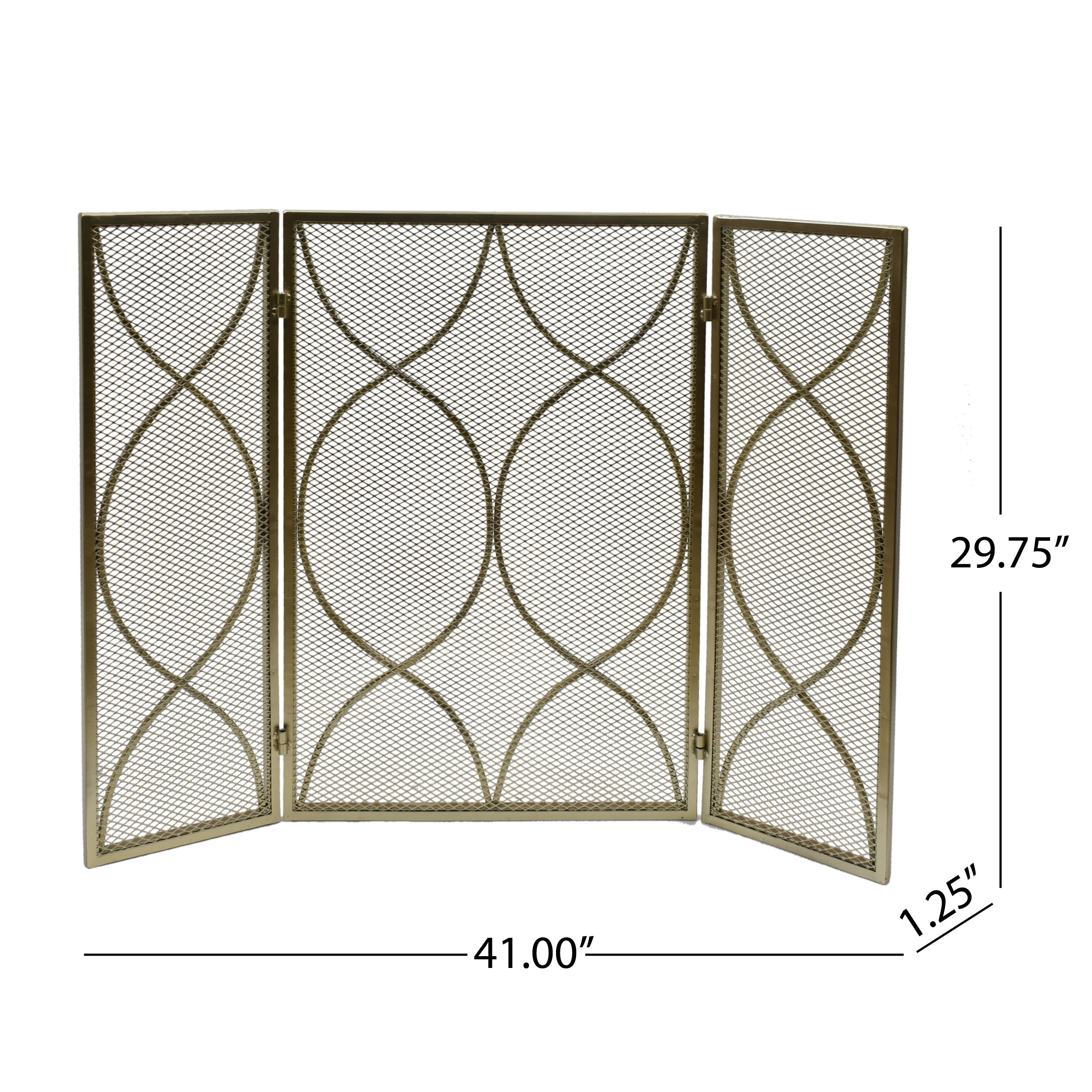 Laylah Modern Three Panel Iron Firescreen