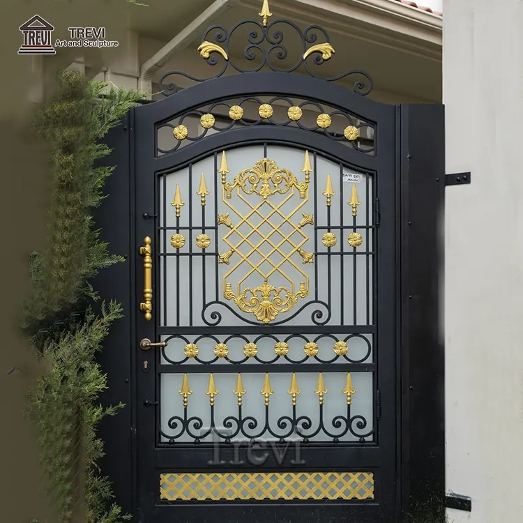 Outdoor Modern Wrought Iron Small Main Gate Design Metal Single Door for Sale