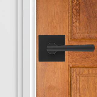 Baldwin Prestige Spyglass Matte Black HallCloset Door Lever with Microban Antimicrobial Technology 352SPLSQR514CP6