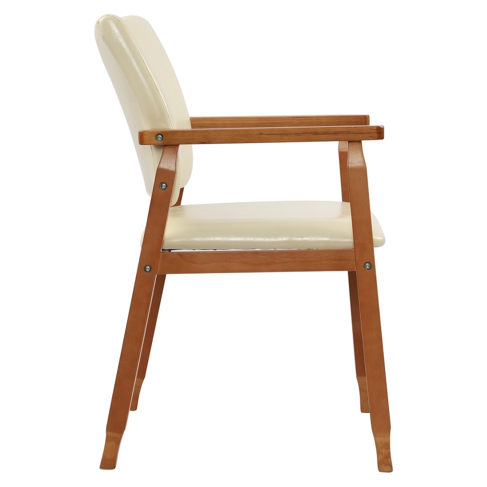 Walnut Upholstered Dining Chair Solid Wood Arm Chair