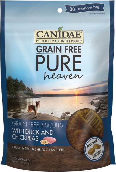 CANIDAE Grain-Free PURE Heaven Biscuits with Duck and Chickpeas Crunchy Dog Treats