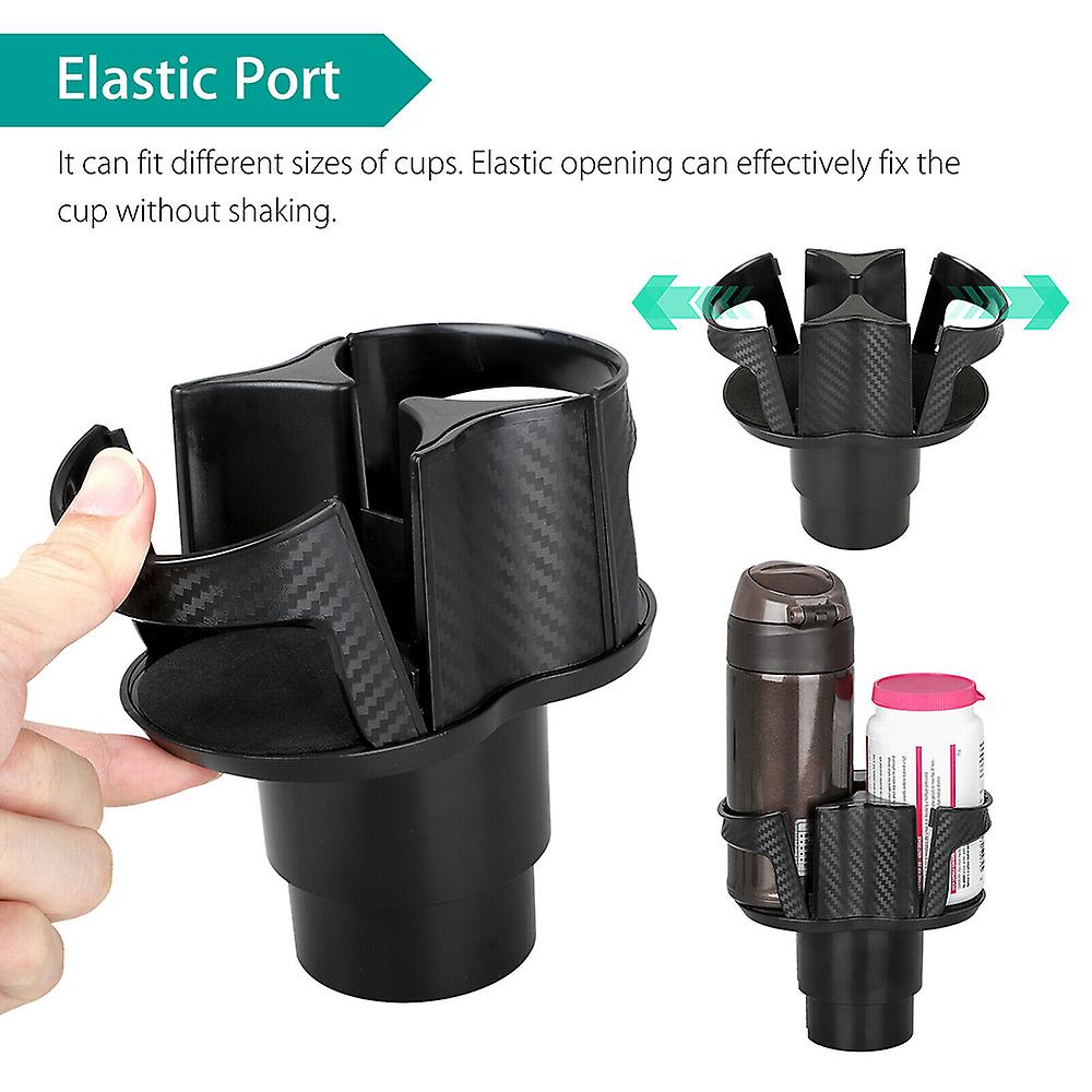 Portable Large Capacity Detachable Carbon Fibre Vehicle-mounted Two-in-one Cup Holder With Anti-slip Sponge Mat