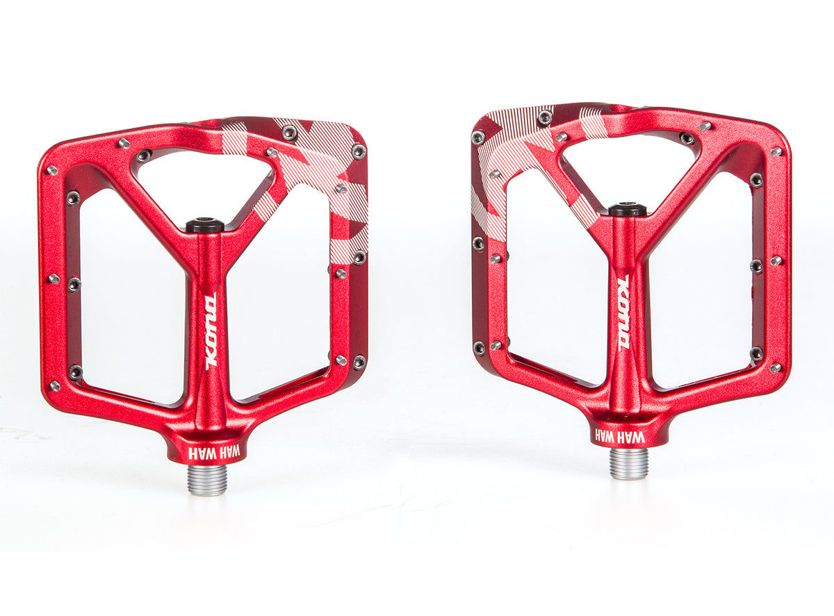 Kona Wah Wah 2 Alloy Platform Pedals - Red